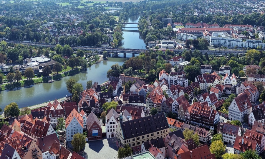 View of the city from Ulm Minster’s tower