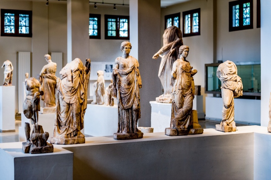 Statues at the Archaeological Museum of Dion in Pieria, Greece