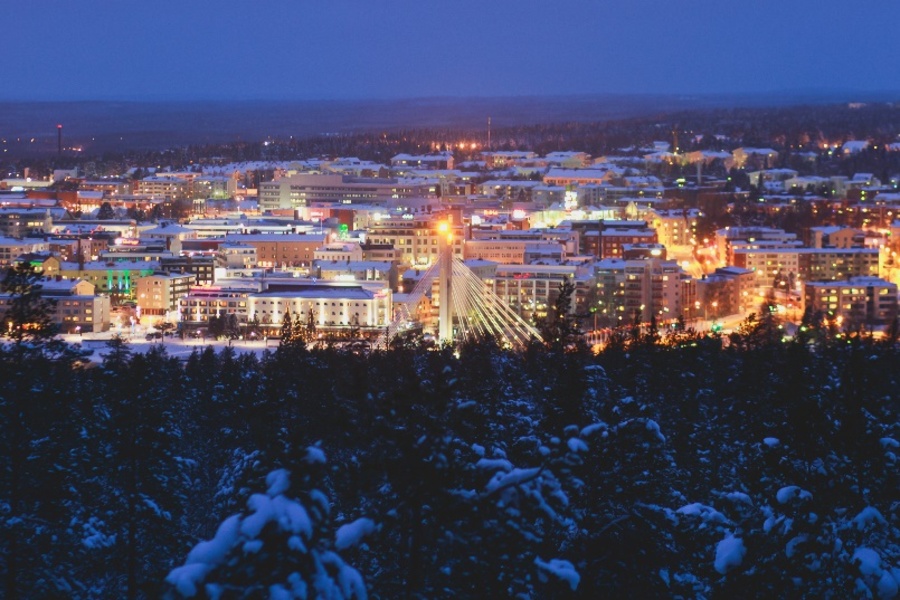Winter evening in Rovaniemi