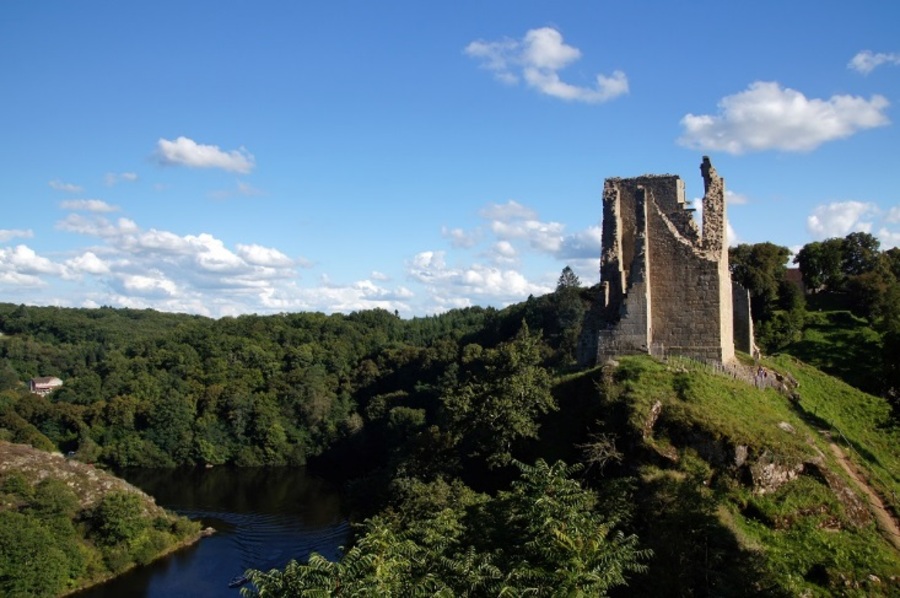 Fortress of Crozant overlooking the Creuse river