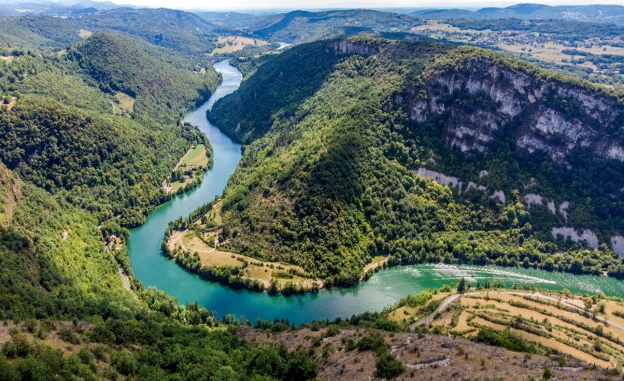 View of the Ain gorges from Mont Balvay