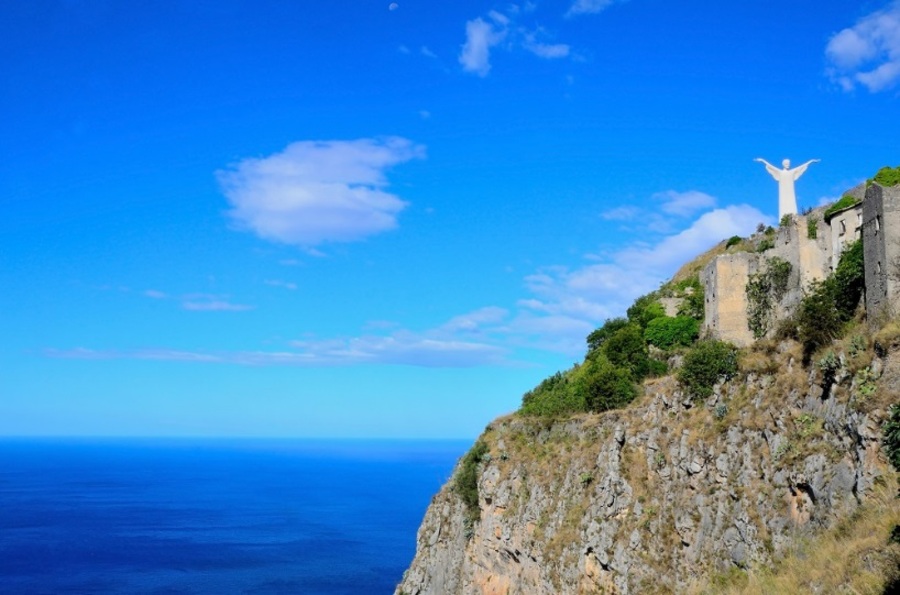 The Christ the Redeemer statue and the Maratea coast