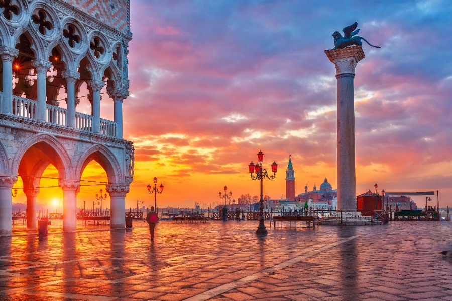 Piazza San Marco, Venice, at sunset