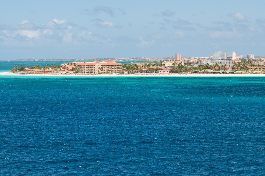 Druif Beach on the island of Aruba at sunset