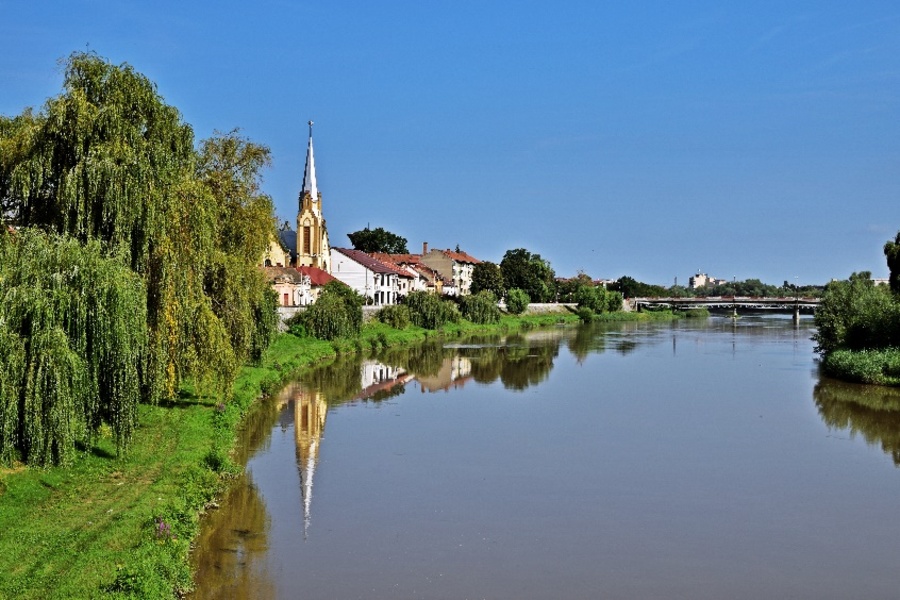The Iron Bridge on the river Timiș in Lugoj city