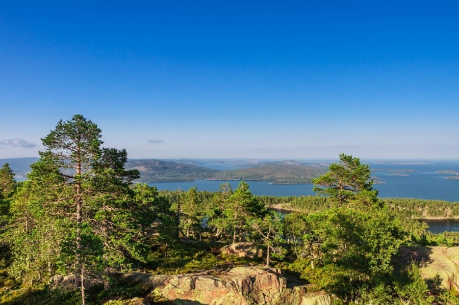View from Slåttdalsberget mountain, Örnsköldsvik, Sweden